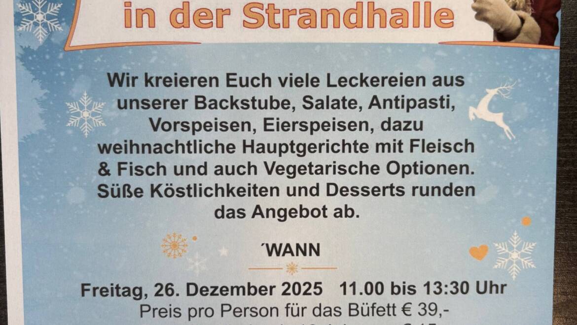 Weihnachtsbrunch in der STRANDHALLE
