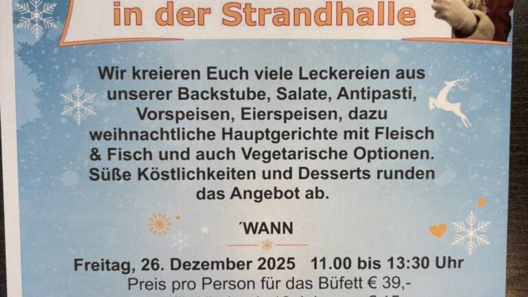 Weihnachtsbrunch in der STRANDHALLE