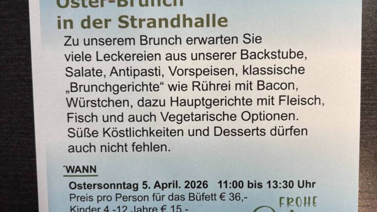 Ostserbrunch in der Strandhalle
